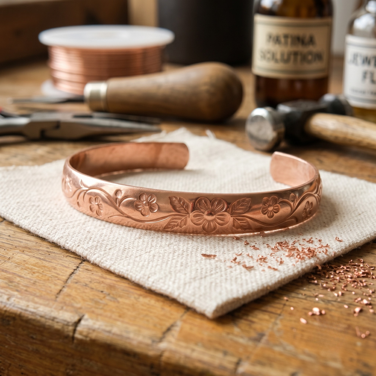 Susan's Blossom Copper Bracelet