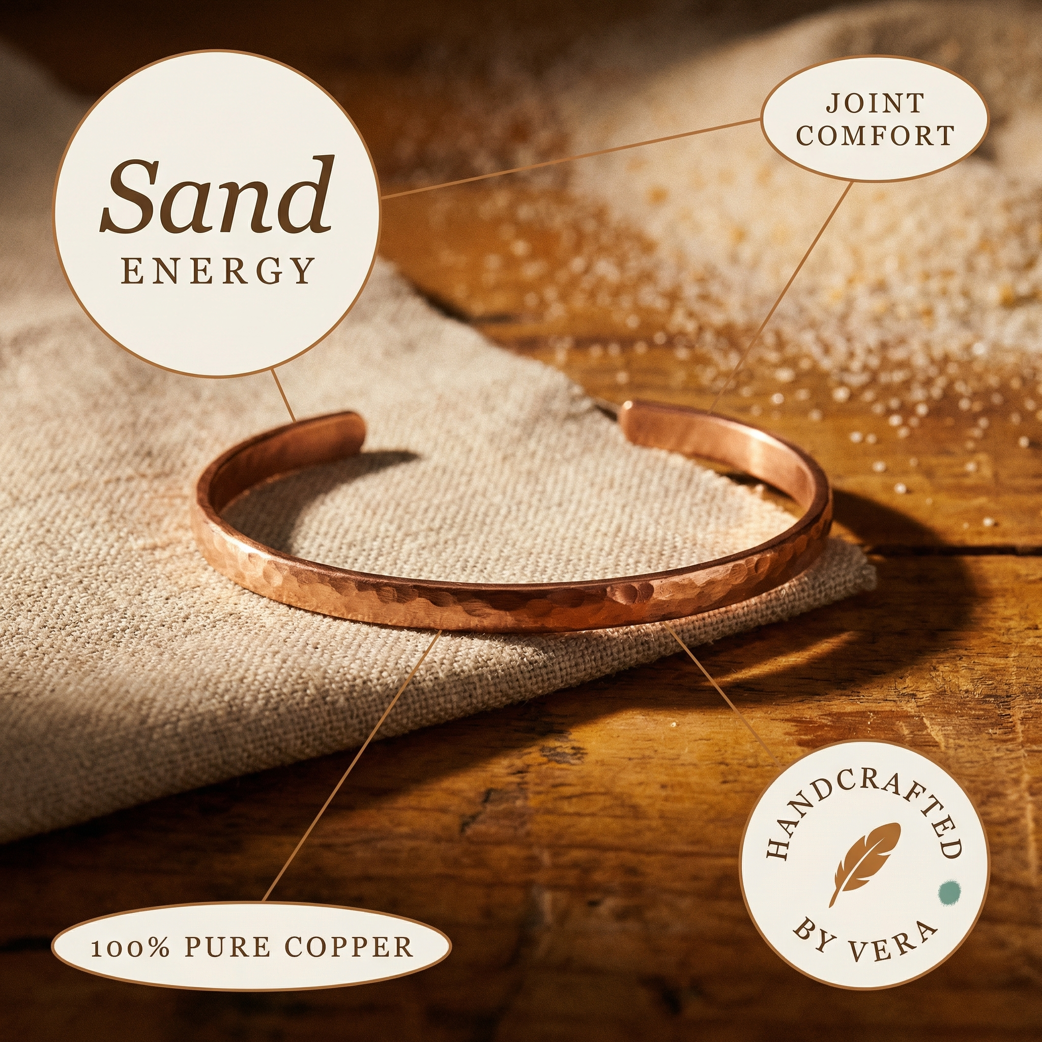 Vera's Sand Copper Anklet