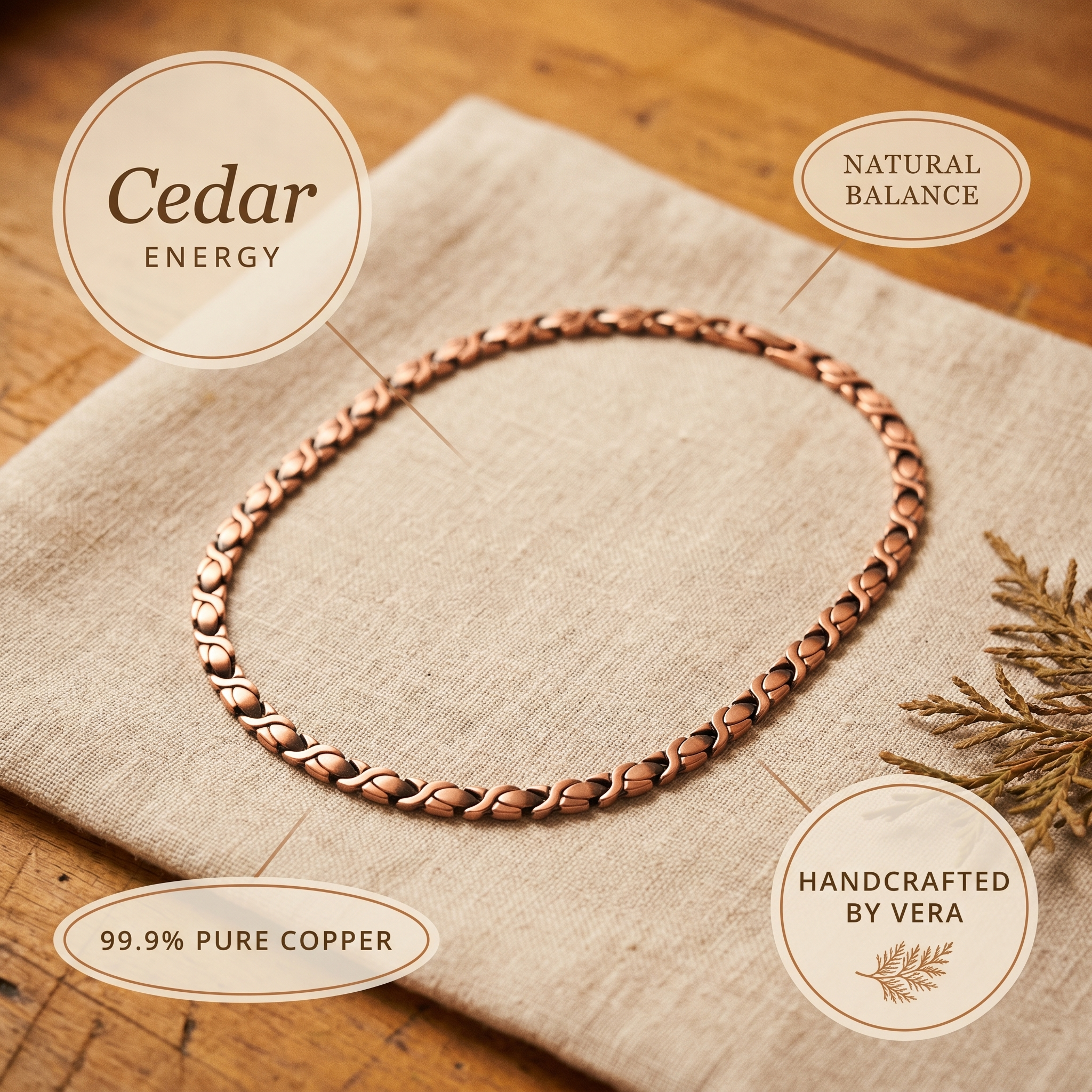Vera's Cedar Copper Necklace